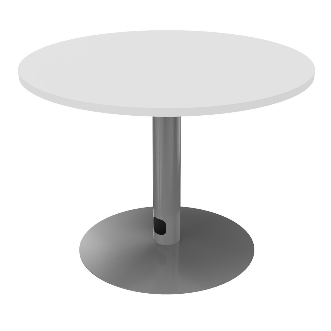 Table ronde 100 cm - Piètement tulipe Aluminium - Plateau Blanc