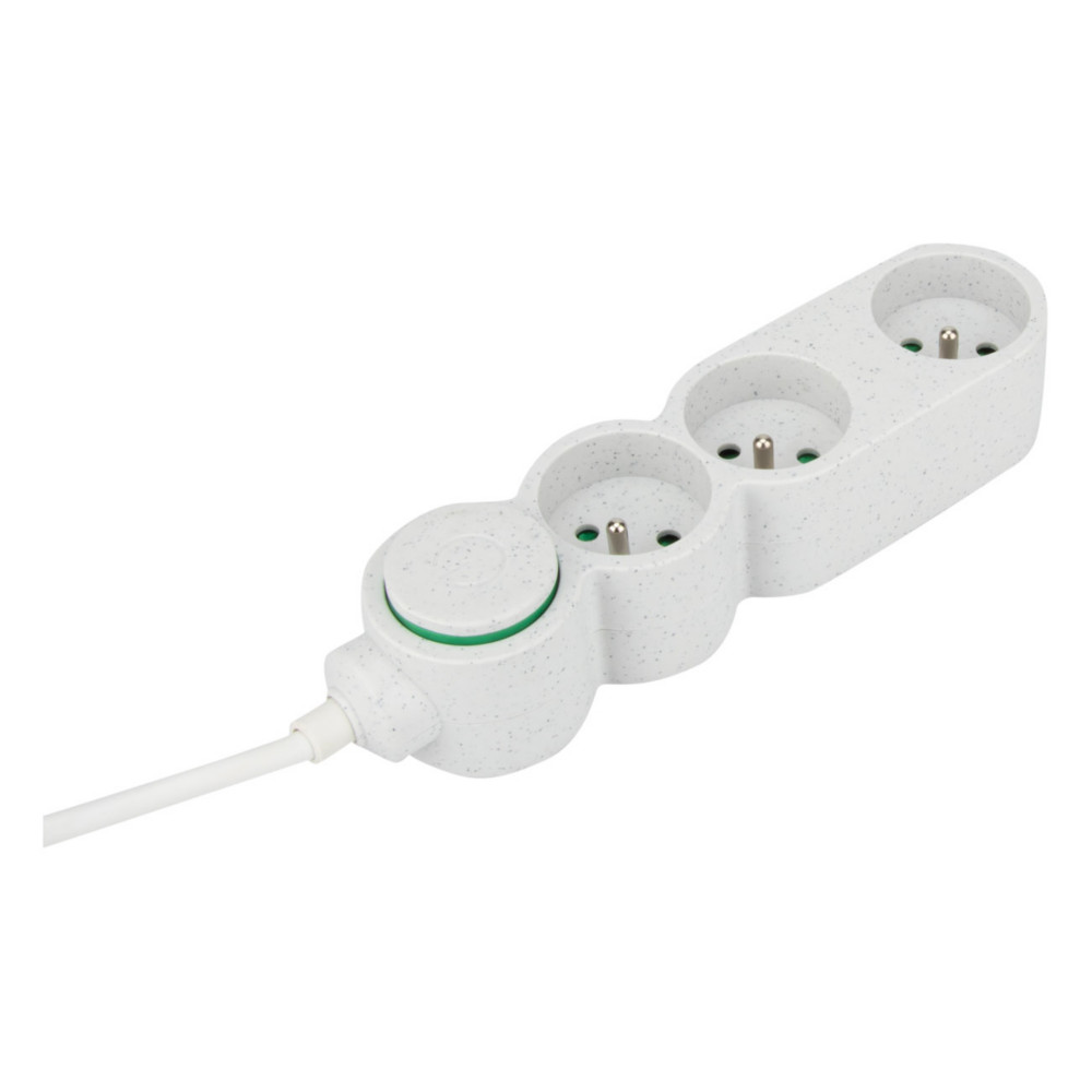 Zenitech Bloc multiprises 3 prises 16A - Cble 1,5 m - Blanc
