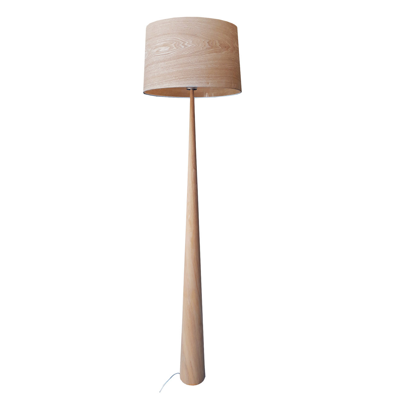 Aluminor Lampadaire Totem - Ampoule Led E27 - 12W - Pied acier laqué - Bois