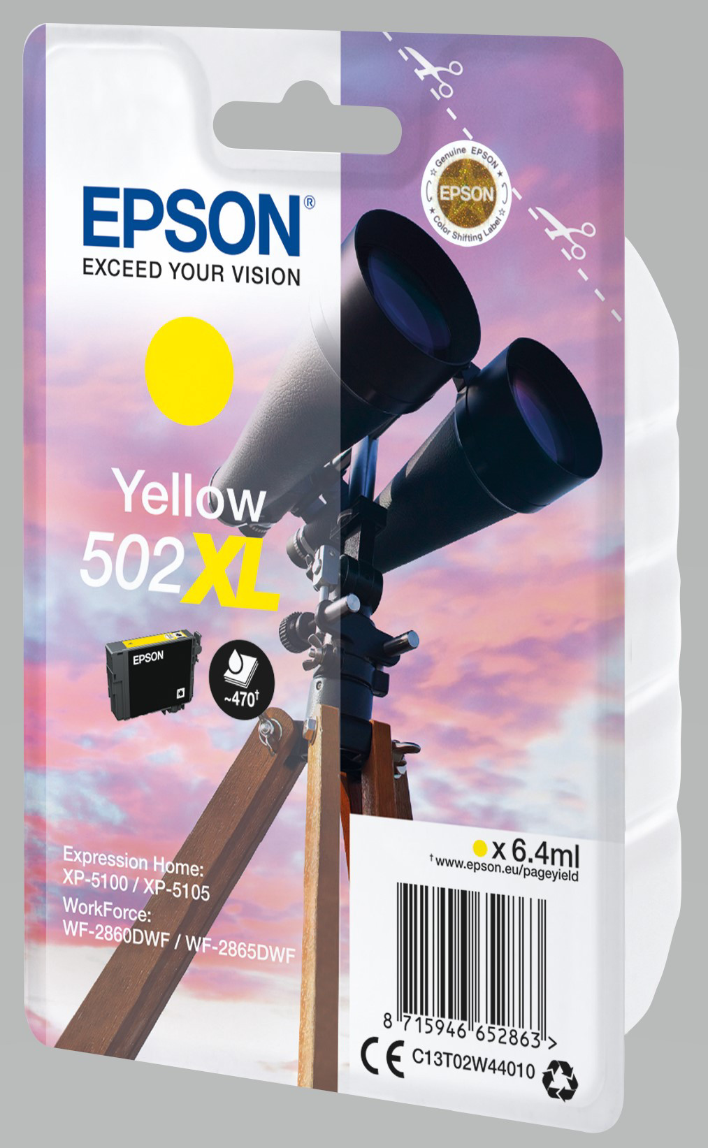 Epson 502 XL ''Jumelles'' Cartouche d'encre originale grande capacité C13T02W44010 - Jaune