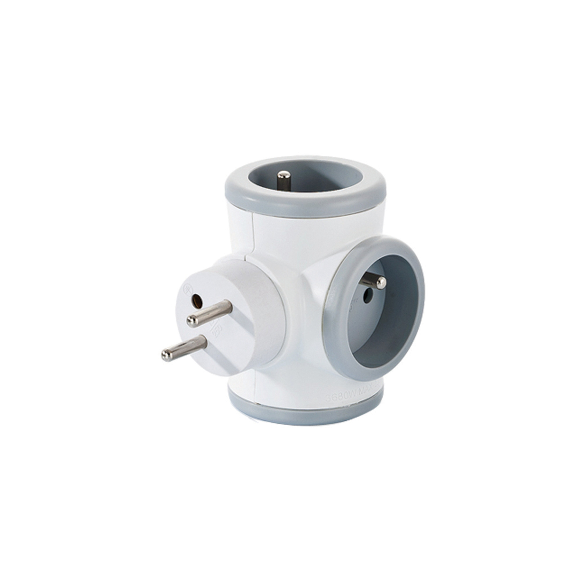 Watt & Co Multiprise rotative 3 prises - Gris