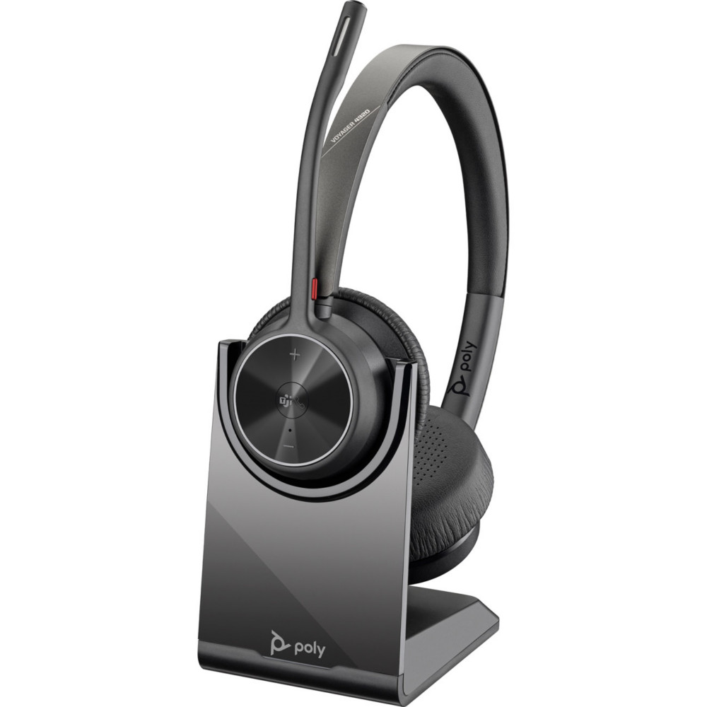 Poly Voyager 4320 USB-C Teams Stro - Casque sans fil Bluetooth avec socle de charge  - Noir