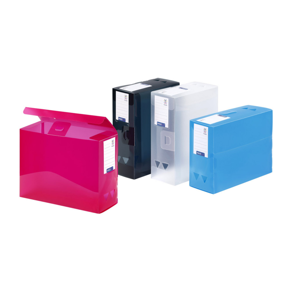 Viquel Bote de classement A4 Propyglass Maxi en polypropylne - Dos 12 cm - Coloris assortis