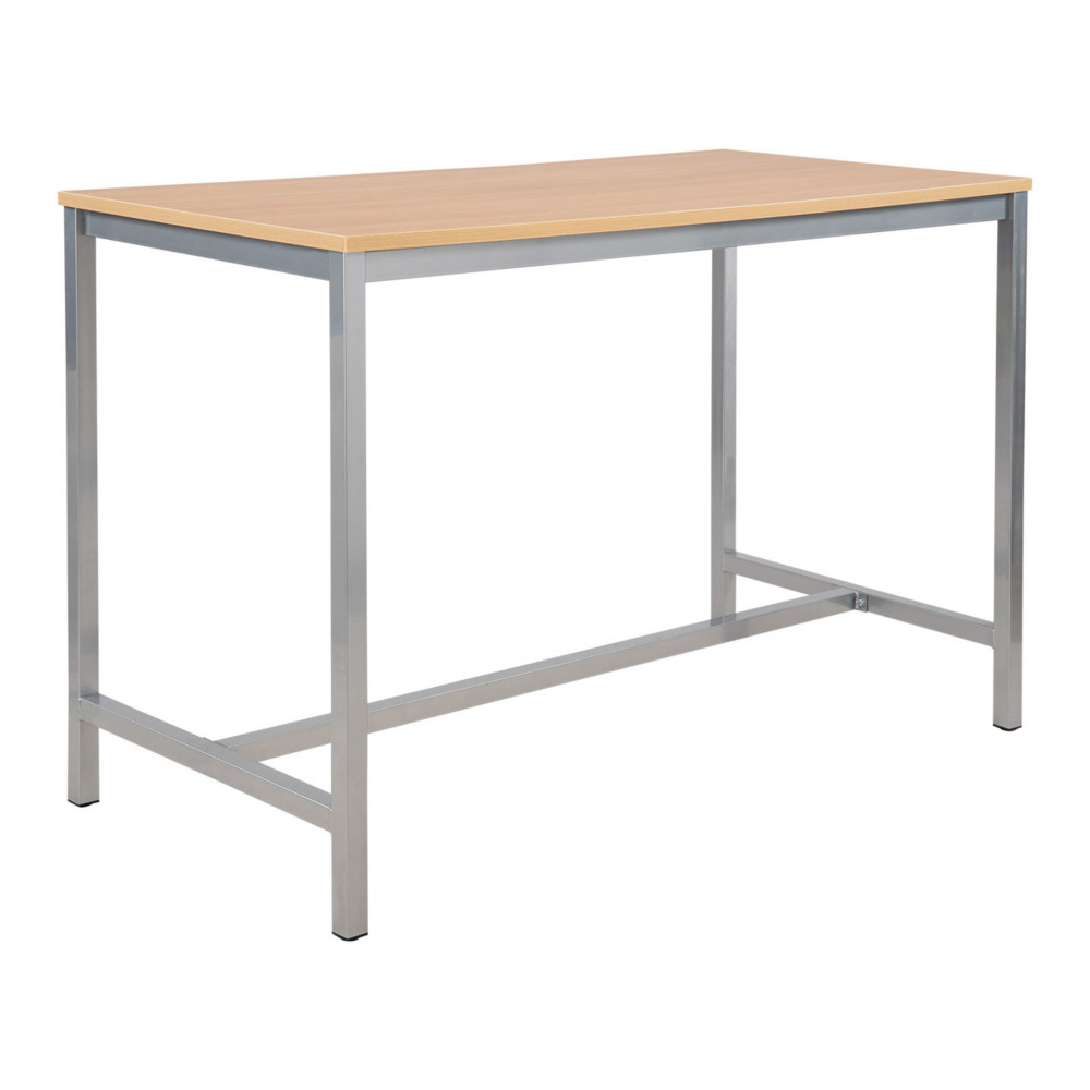 Table haute 110 cm polyvalente Budget 160 x 80 cm - Chne pieds mtal Aluminium