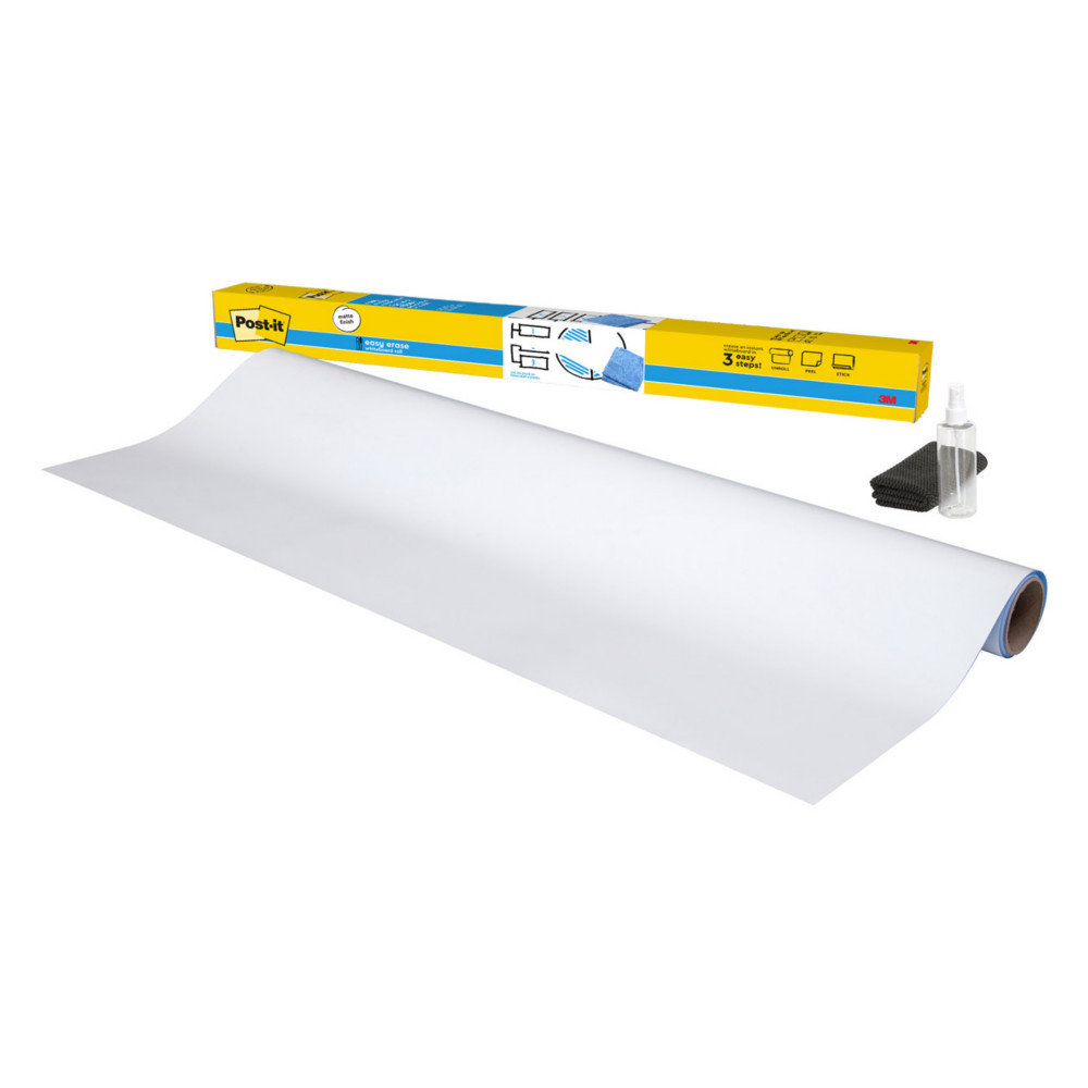 Post-it Easy Erase Film tableau blanc adhsif en rouleau - L.122 x H.183 cm