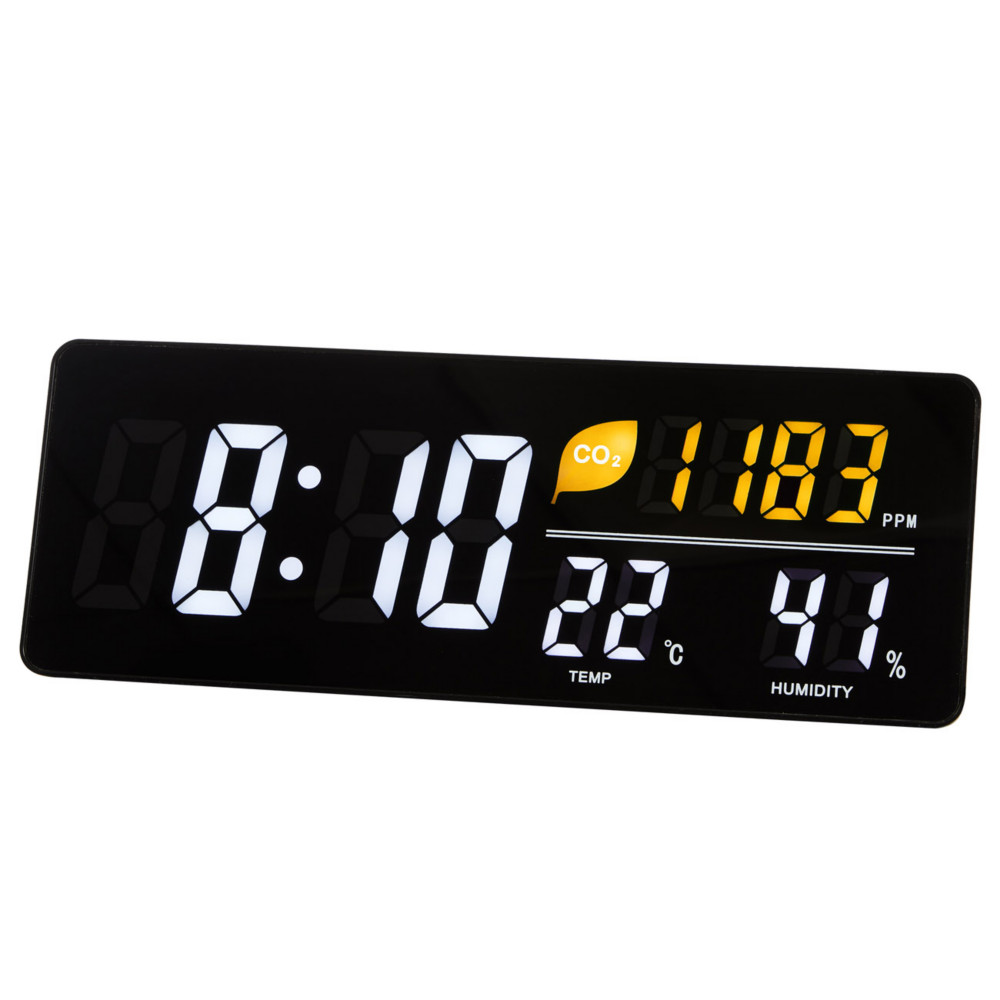 Alba Horloge digitale Cloud avec indicateur de CO2 - Noir