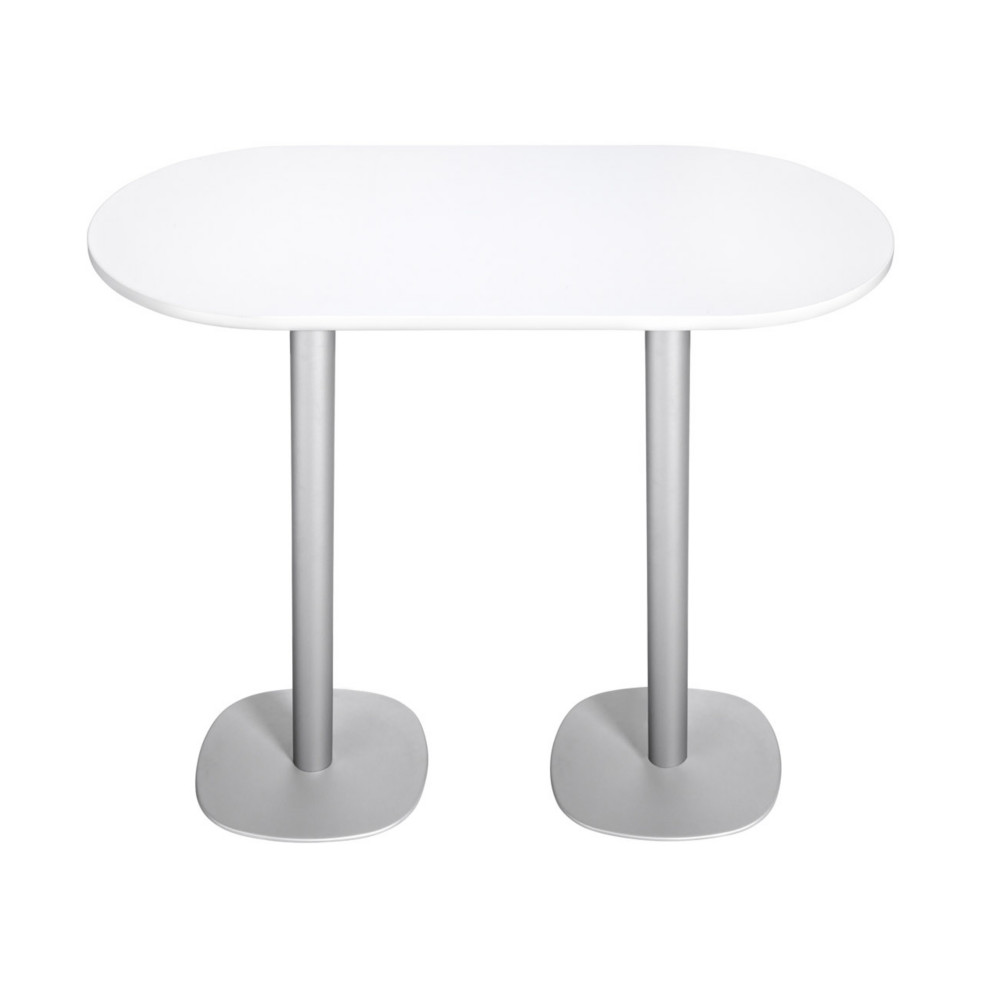 Guridon Cafteria NewLine L.120 x P.70 x H.110 cm - Plateau Gris - Pied Aluminium