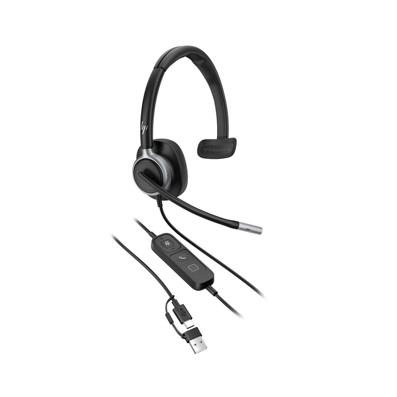HP Poly Micro-casque filaire Mission 615 Mono - Connexion USB-C/A