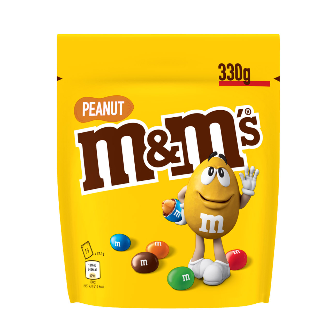 M&M'S Peanuts - Cacahuètes et chocolat au lait - Pochon de 330 g