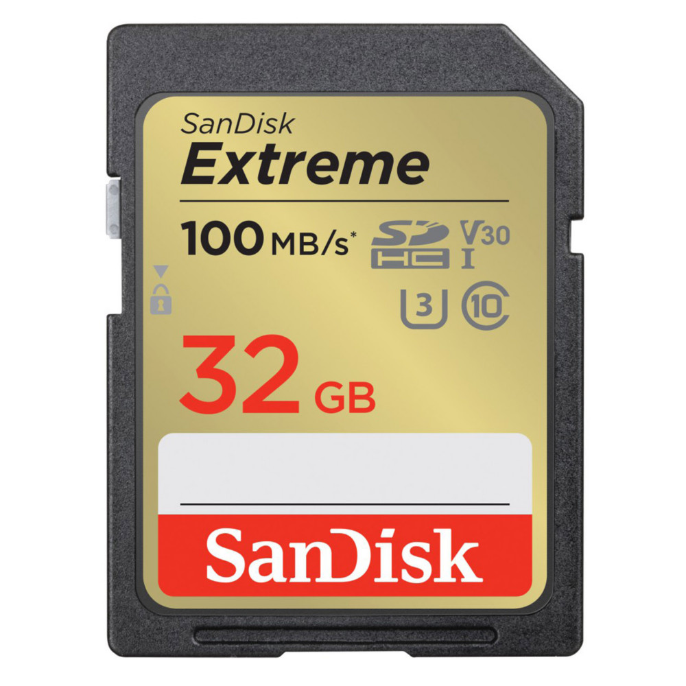 SanDisk Carte mmoire SDHC Extreme Class 10 V30 U3 100MB/s - 32GB