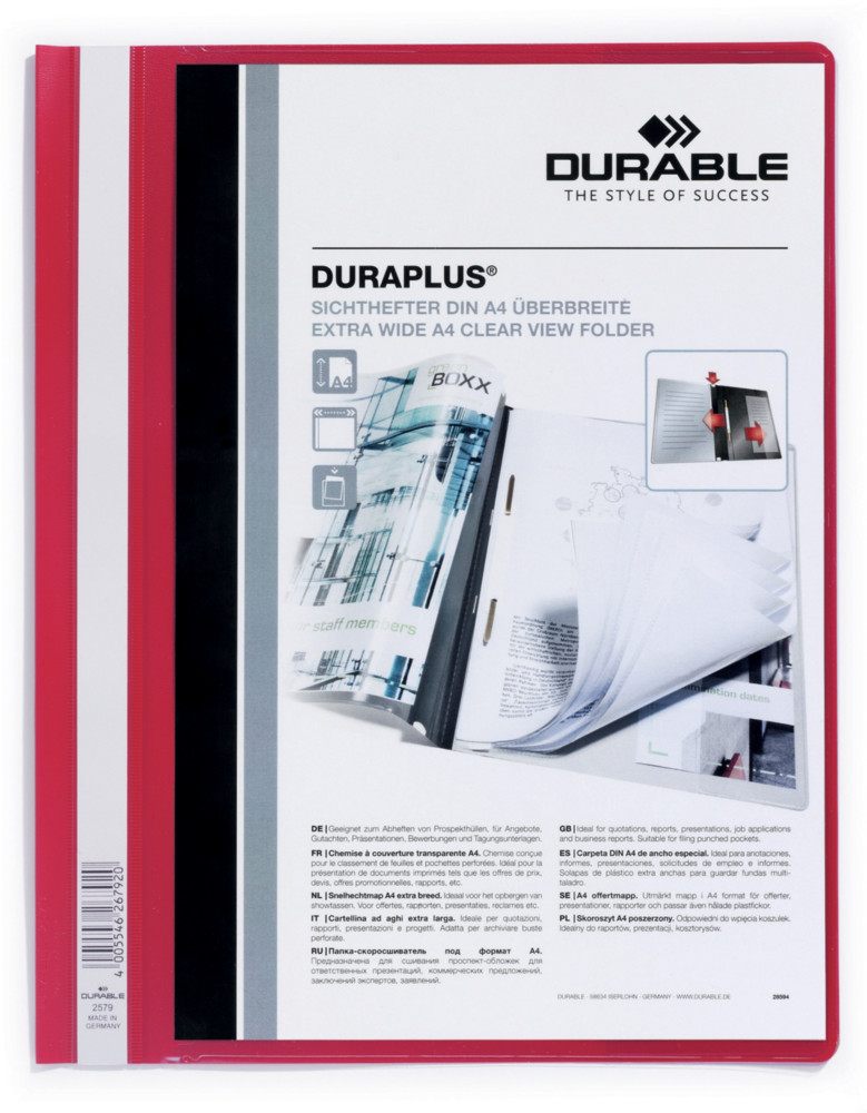Durable Chemise  lamelles Duraplus en PVC - Rouge