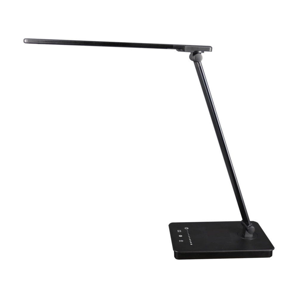 Unilux Lampe de bureau pliable Novy - Led intgre - Tte rotative - Port USB - Noir