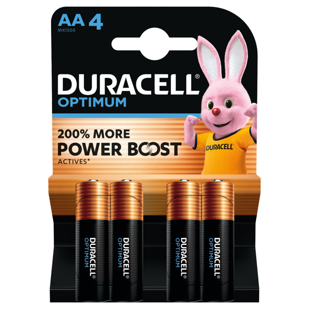 Duracell Pile alcaline AA / LR6 Optimum - Lot de 4