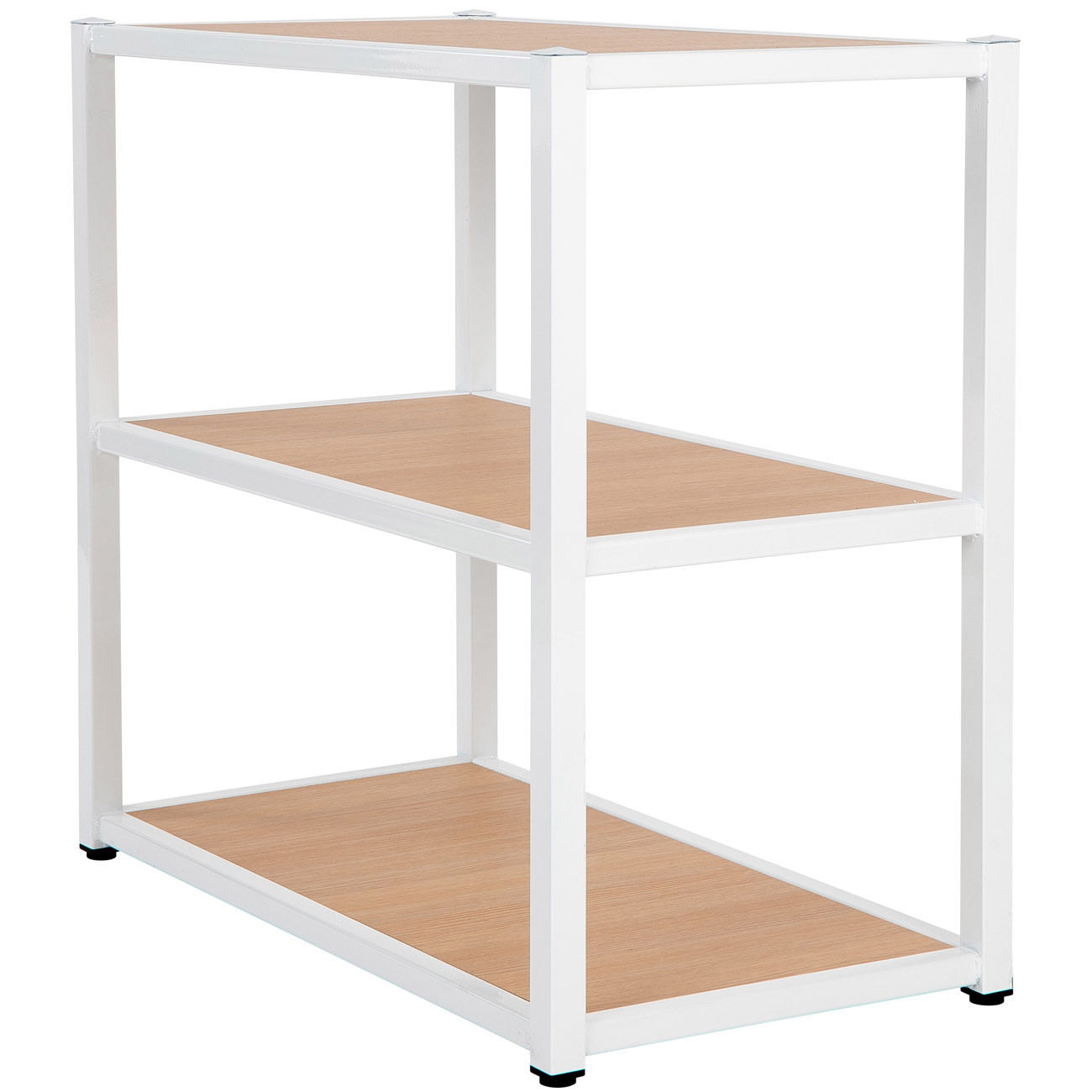 Bibliotheque+Budget+-+Element+depart+-+L.80+x+P.42+x+H.73,5+cm+-+Plateau+Chene+-+Pieds+Blanc