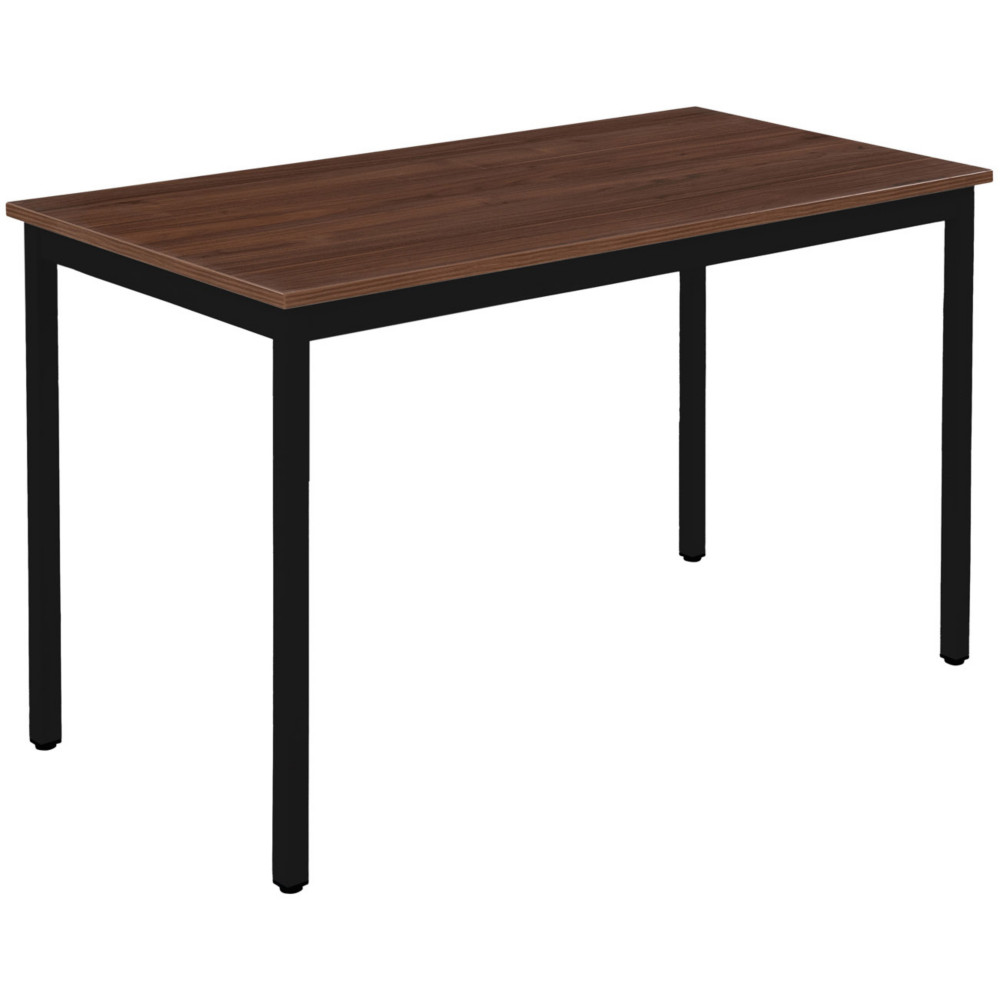 Table Polyvalente rectangle - L.120 x P.60 cm - Plateau Noyer - Pieds Noir