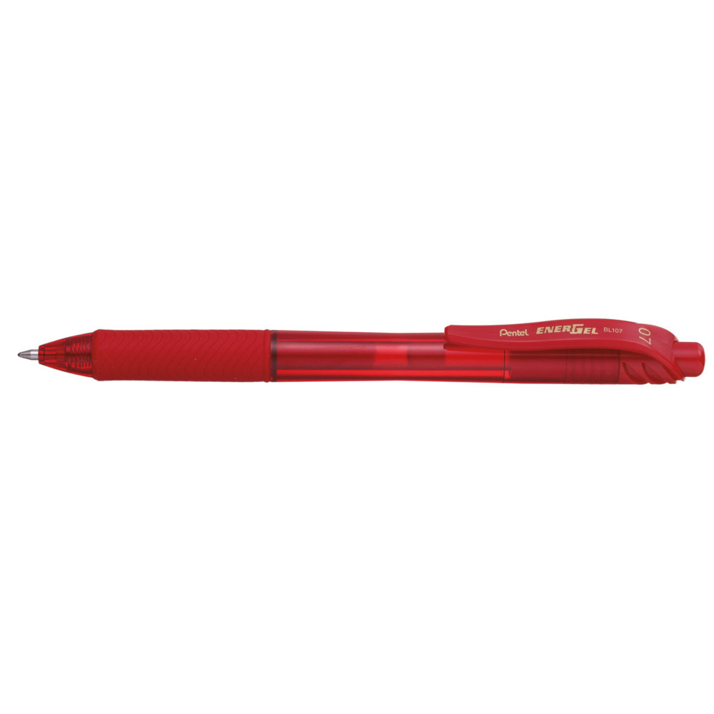 Pentel Stylo roller rtractable EnerGel BL107 pointe moyenne (0,7mm) avec zone de prhension - Encre rouge
