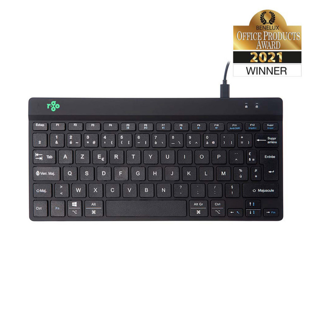R-Go Tools Compact Break - Clavier ergonomique filaire USB-A - Noir