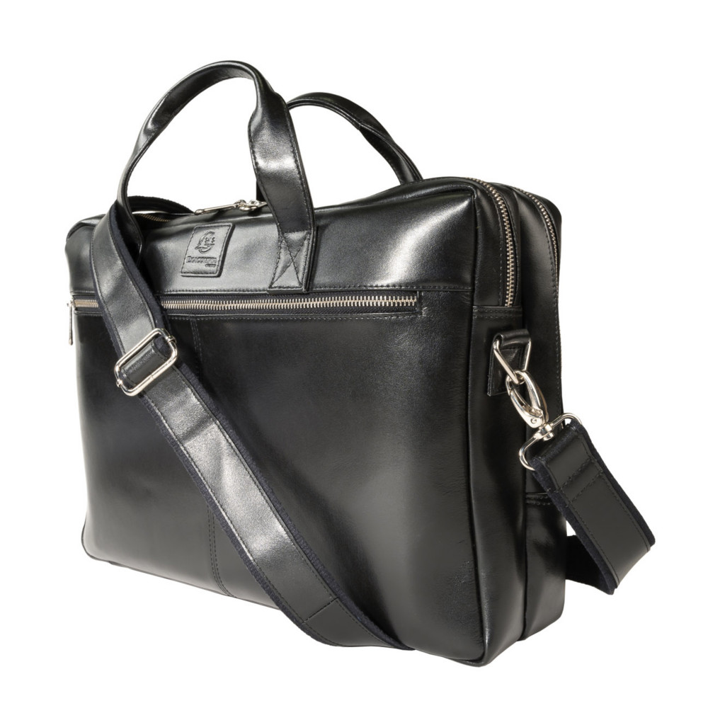 Exacompta Sacoche double compartiments Exactive cuir pour ordinateur portable 15