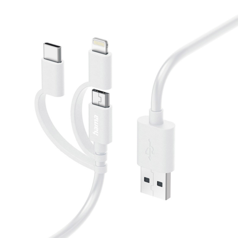 Hama Cble chargement USB 3 en 1 - micro-USB / USB-C / Lightning - 1 mtre