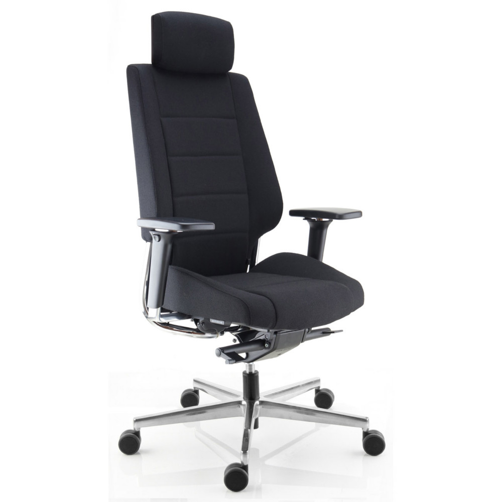 Fauteuil de bureau Azkar avec appui-tte - Polyurthane Noir