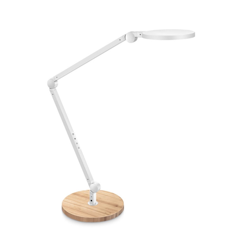 Cep Lampe de bureau Giant - Led intgre - 11W - Bras articul - Tte orientable - Blanc / Htre
