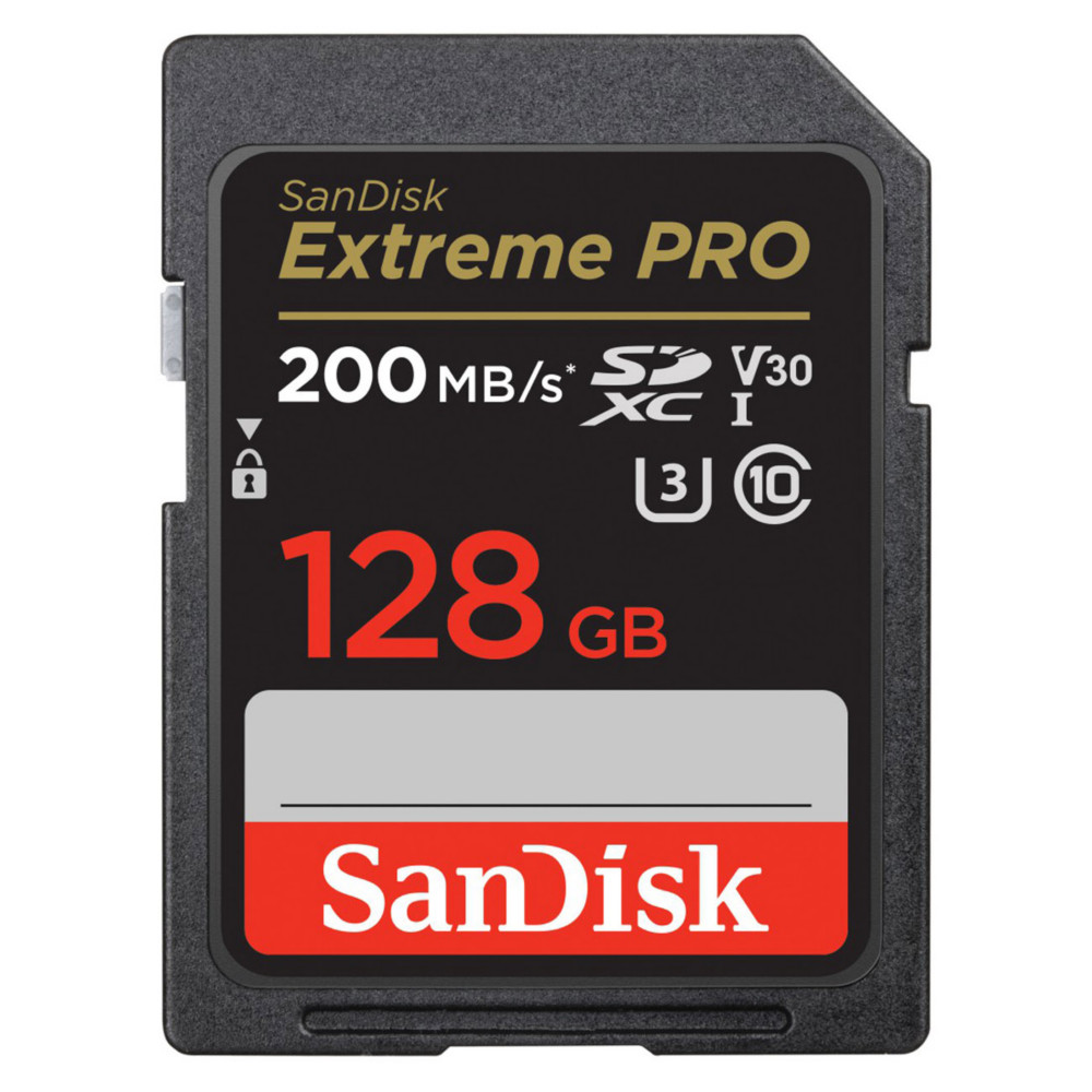 SanDisk Carte mmoire SDXC Extreme Pro Class 10 V30 U3 200/90MB/s - 128GB