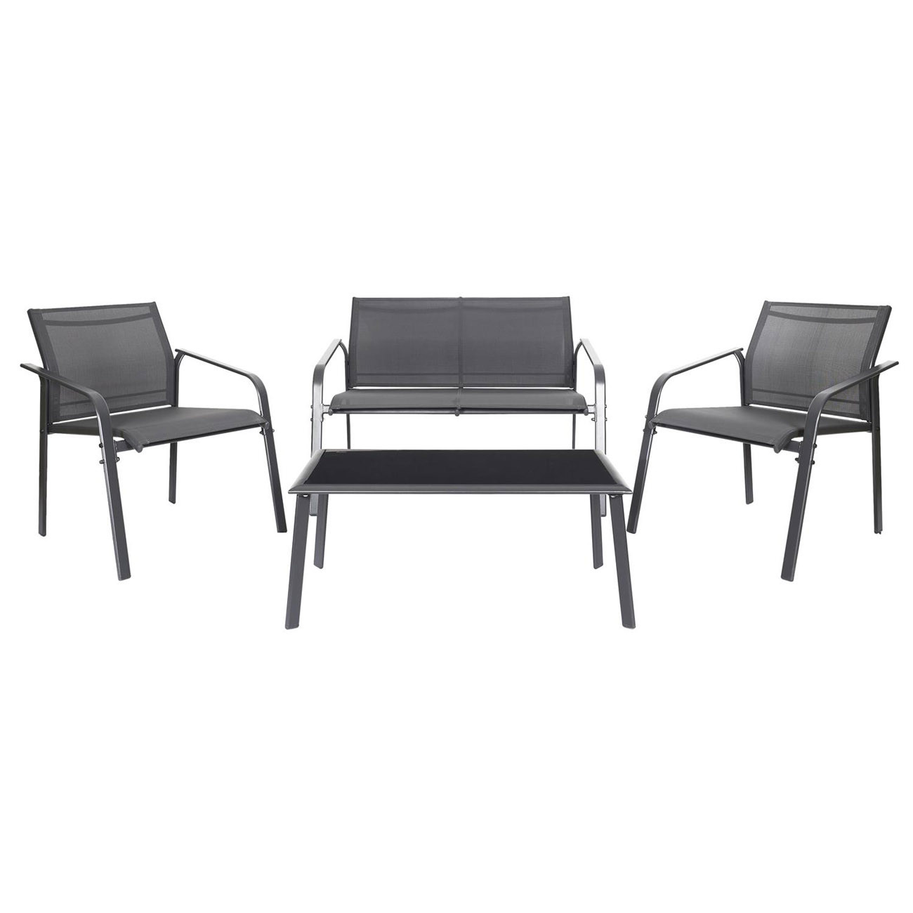 Salon de jardin Rimini - 3 assises et 1 tables - Gris