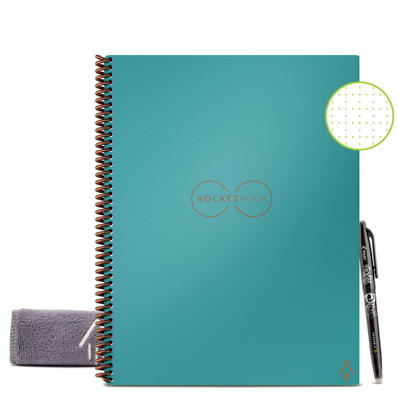 Rocketbook+Core+Cahier+à+spirale+connecte+reutilisable+A4+21+x+29,7+cm+-+32+pages+-+Bleu