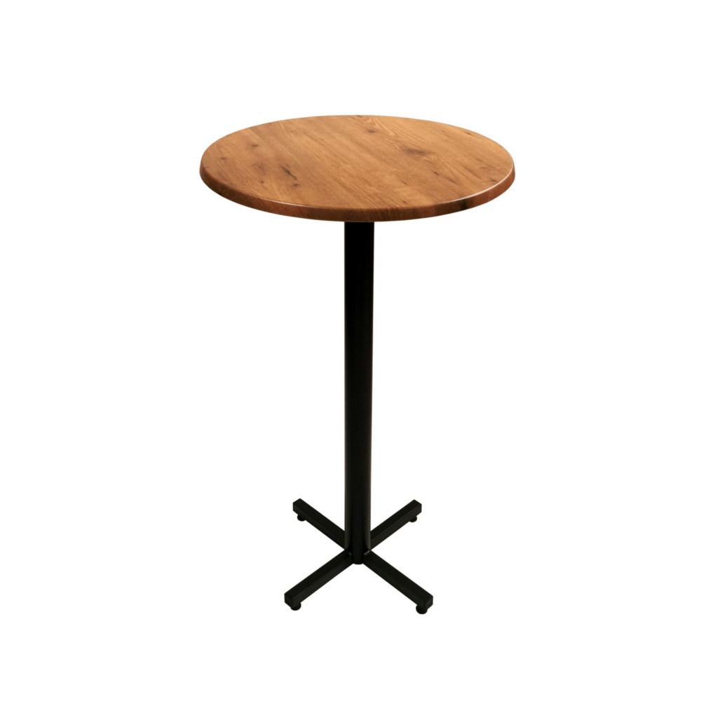 Table mange-debout Coffee ronde .70 x H.115 cm - Plateau Colorado  Pied central Noir