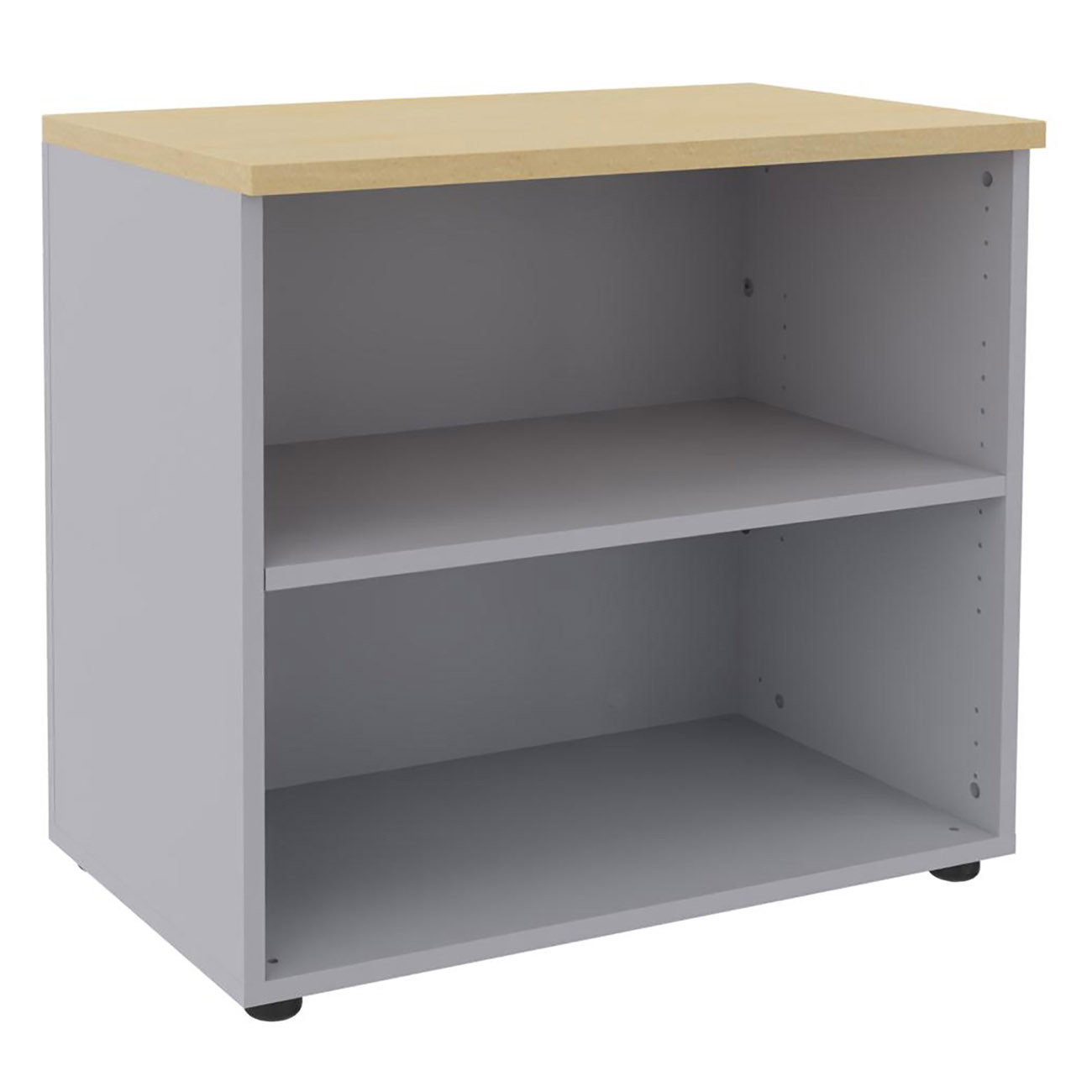 Meuble+bas+Axiome+-+L.80+x+H.72+cm+-+Sans+porte+-+Corps+Aluminium+-+Top+Hetre