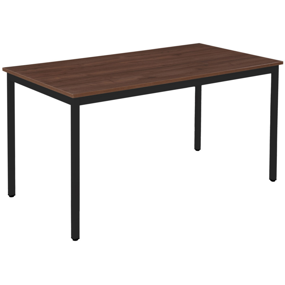 Table Polyvalente rectangle - L.140 x P.70 cm - Plateau Noyer - Pieds Noir