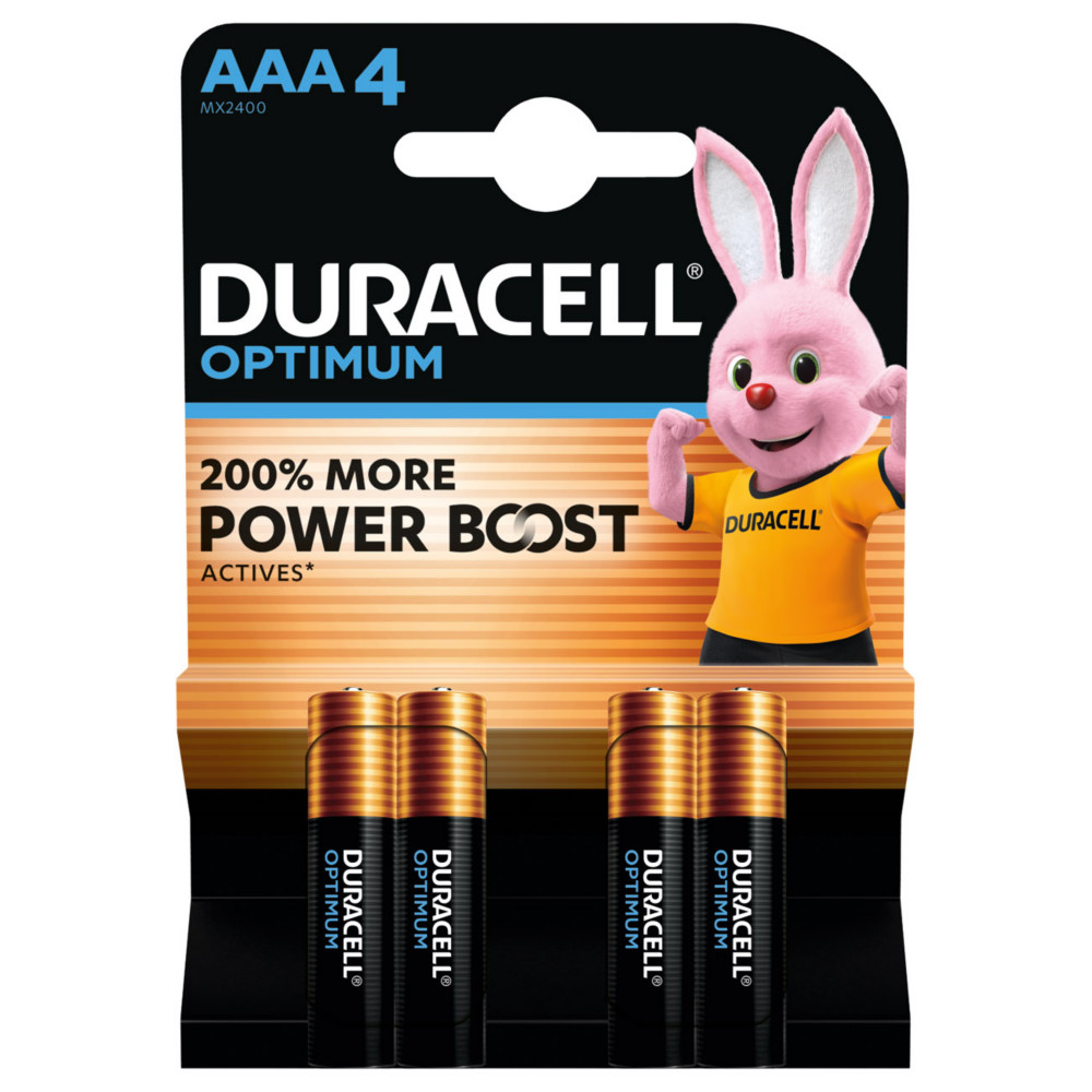 Duracell Pile alcaline AAA / LR3 Optimum - Lot de 4