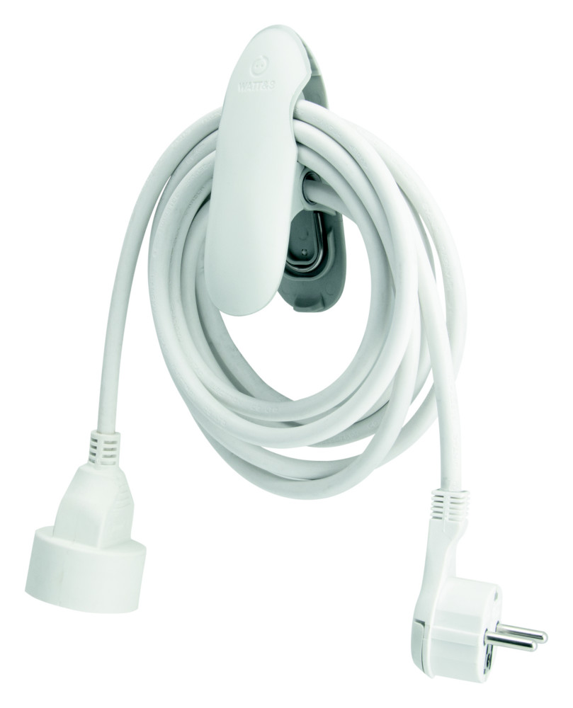 Watt & Co Rallonge lctrique avec clip - Blanc - 5 m