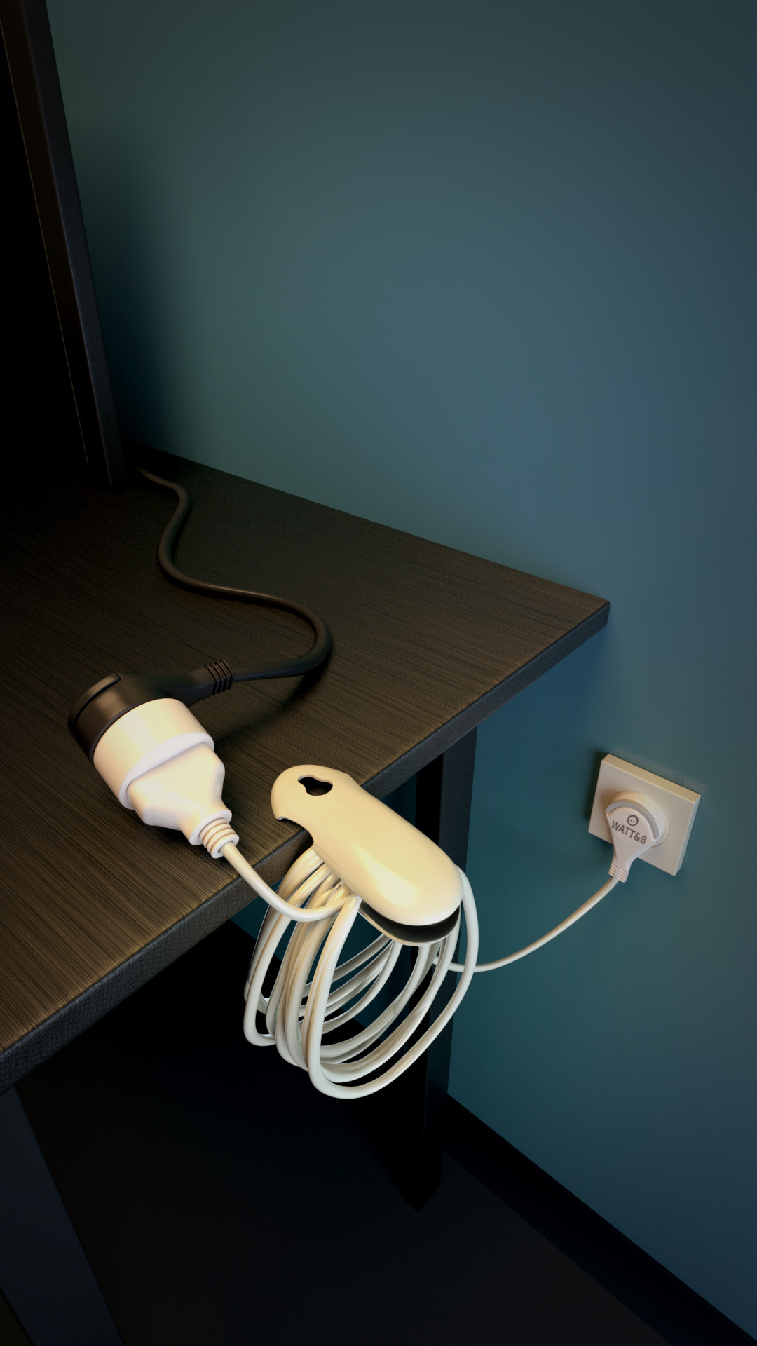 Watt & Co Rallonge éléctrique avec clip - Blanc - 5 m