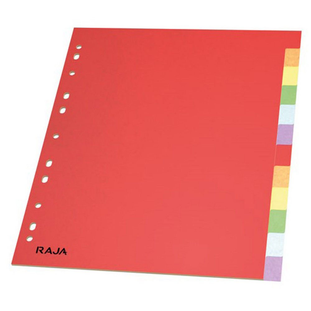 RAJA Intercalaires neutres A4+ en carte lustre 225g couleur - 12 onglets