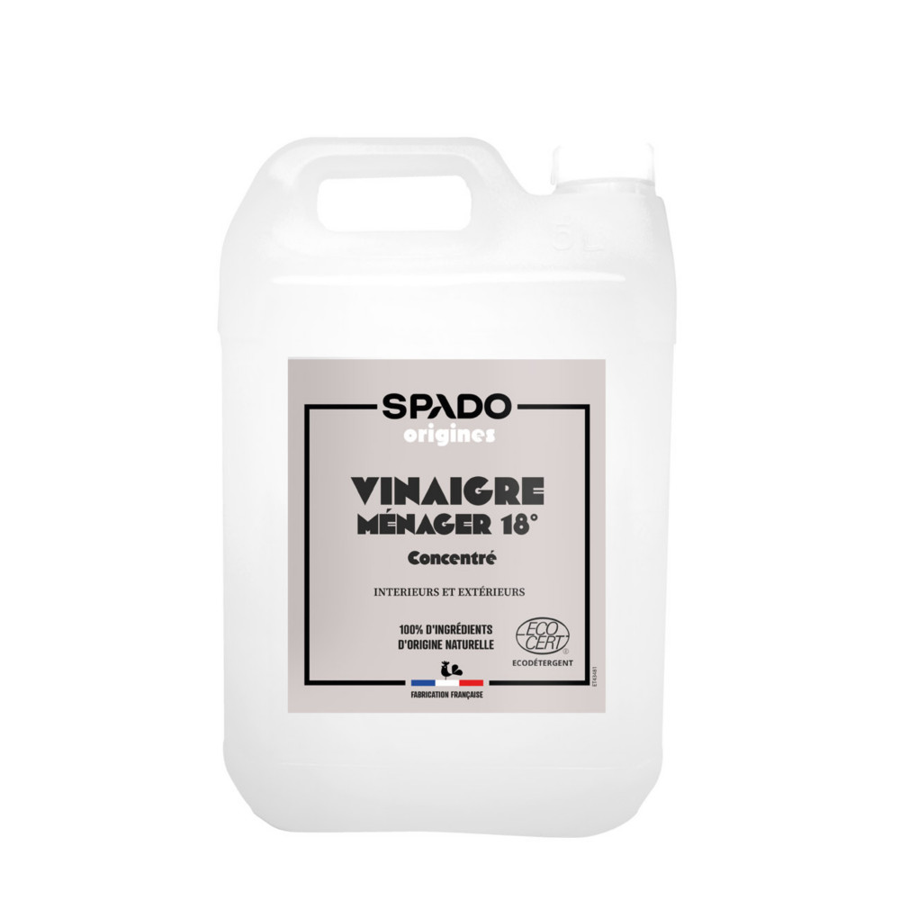 Spado Nettoyant gel vinaigre blanc 18 - Sans parfum - Bidon de 5 L