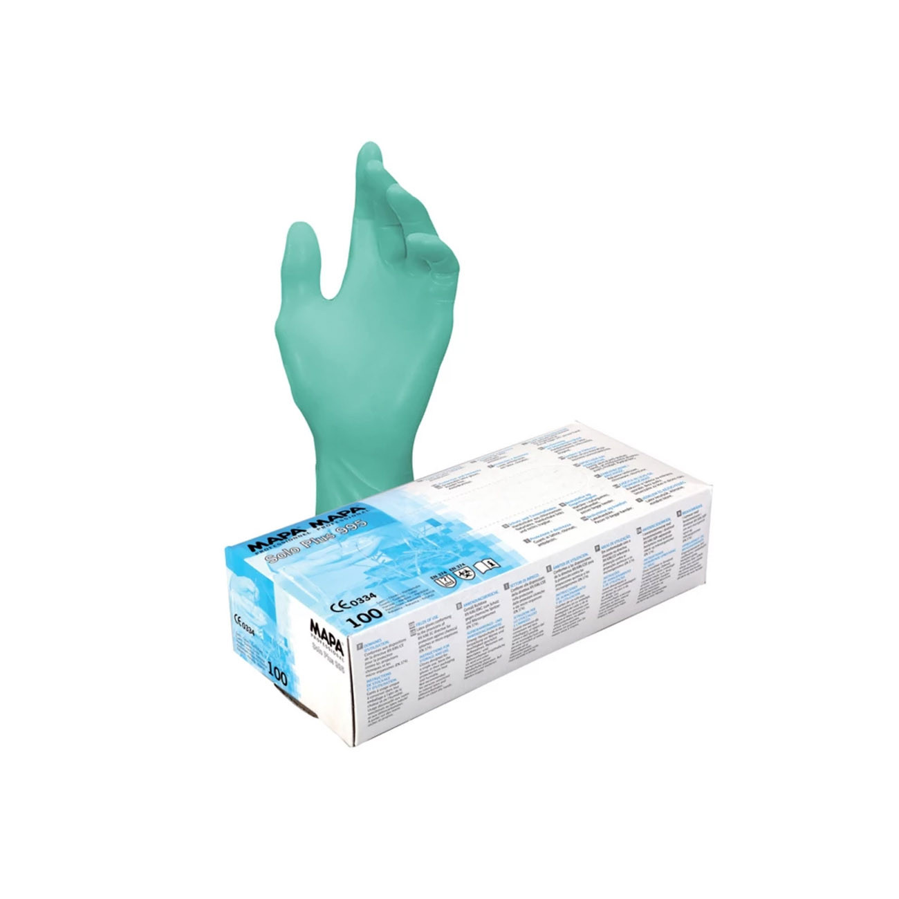 Mapa Gants jetables Latex non poudré - Taille 8 - Boîte de 100
