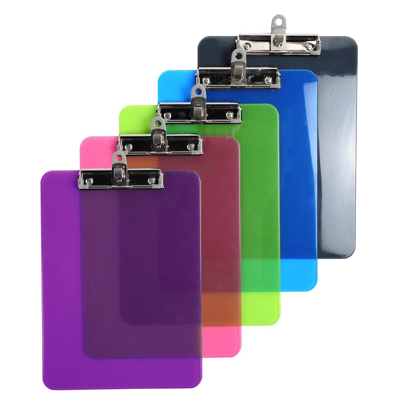 Exacompta Porte-bloc Idérama A4 avec pince - Coloris assortis aléatoires semi-transparents