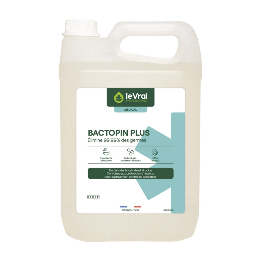Le Vrai Dtergent dsinfectant HACCP Bactopin Plus - prt  l'emploi - 5L