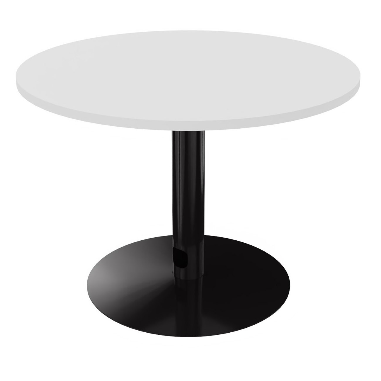 Table ronde 100 cm - Piètement tulipe Noir - Plateau Blanc
