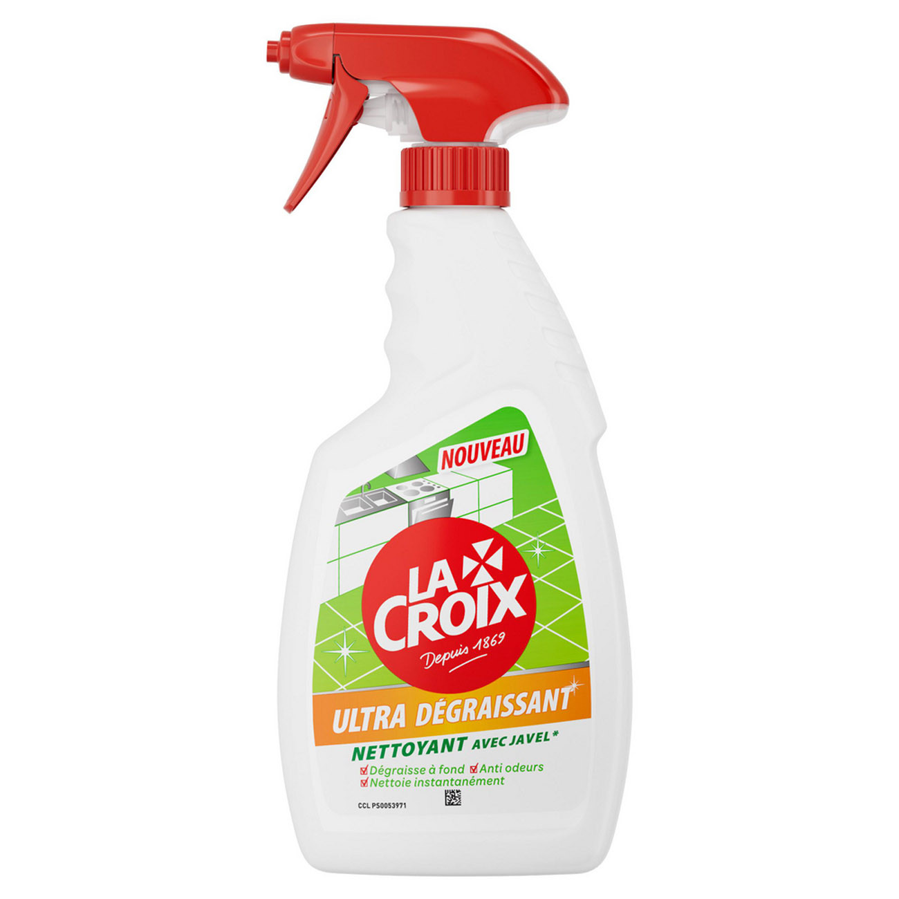 La Croix Spray Ultra dégraissant avec javel - Vaporisateur pistolet de 500 ml