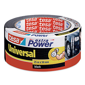 1 zelfklevende rol voor reparatie Extra Power universeel Tesa 50 mm x 25 m zwart