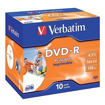 10 bedrukbare DVD-R 4,7 GB Verbatim AZO 16x - 1