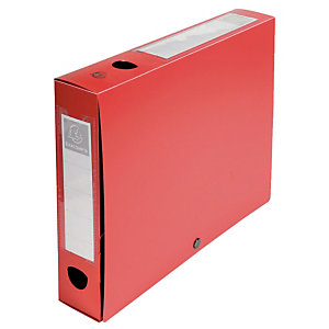 10 boîtes de classement dos 10 cm polypropylène coloris rouge