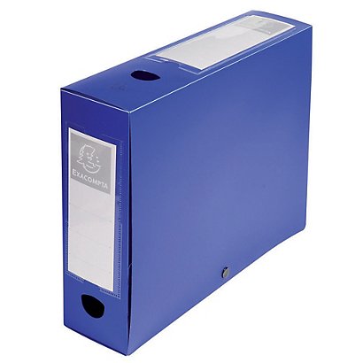 10 boîtes de classement dos 8 cm polypropylène coloris bleu