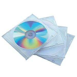 10 boitiers CD fins en plastique coloris transparent