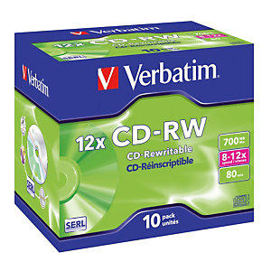10 CD-RW 700 Mo Verbatim réinscriptibles 8-12x