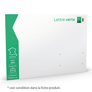 10 enveloppes prêt à poster 100 g Lettre Verte format 229 X 324 mm 10 enveloppes prêt à poster 100 g Lettre Verte format 229 X 324 mm