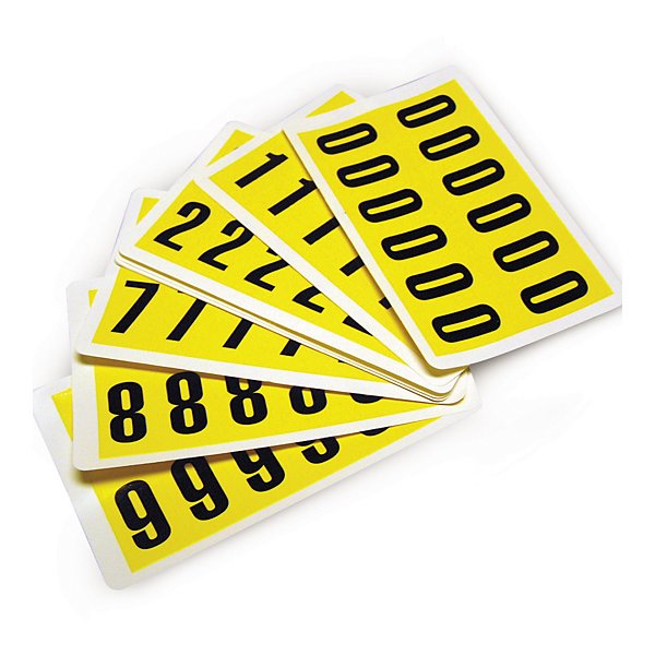 10 fogli di etichette adesive rimovibili per scaffalature con numeri da 0-9 230 x 140 mm - 2