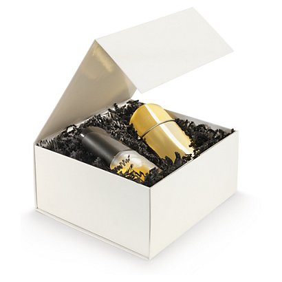 10 Geschenkboxen mit Magnetverschluss 225 x 225 x 105 mm, Farbe elfenbein
